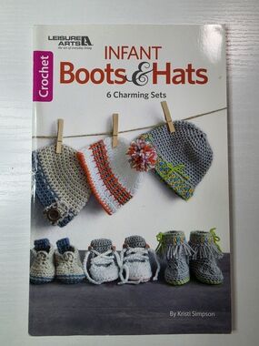Leisure Arts Crochet Infant Boots & Hats Pattern Book